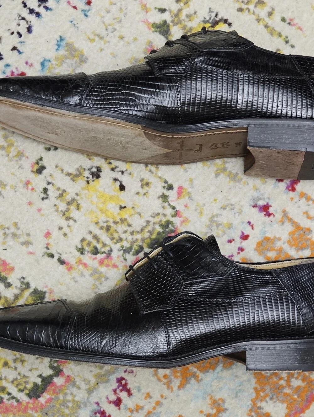 David Eden Joplin Oxfords Men's Size 11.5 Crocodile & Lizard Skin Dress Shoes